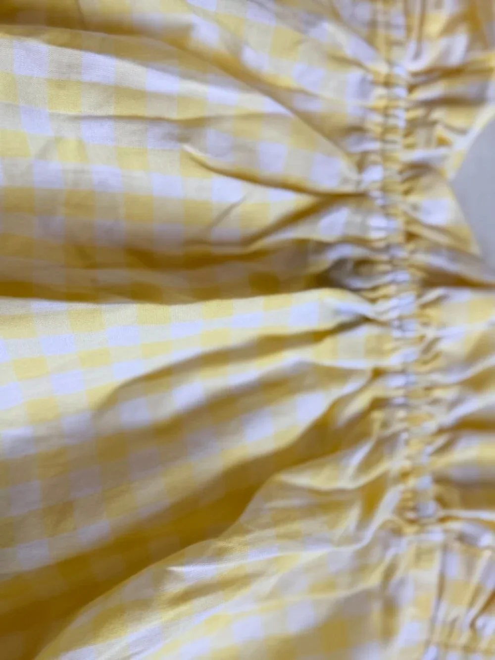 GapBody Yellow Gingham Ruffle Poplin Pajama Set - Size M